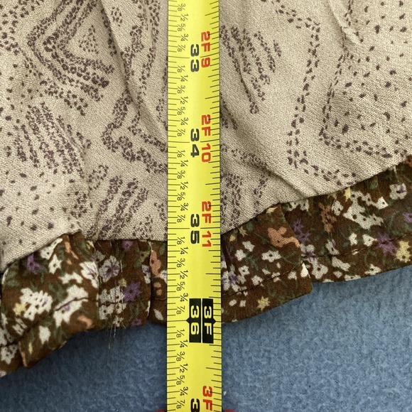 White Birch Women's Brown Floral BOHO Tunic Short Button Up Dress - SZ XL - Picture 12 of 12